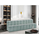  Manufacturer Color_Mint -- Arc 89.5" Mint Vegan Leather Upholstered 3 pc Modular Sectional IMAGE 2