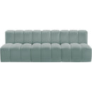  Manufacturer Color_Mint -- Arc 89.5" Mint Vegan Leather Upholstered 3 pc Modular Sectional IMAGE 3