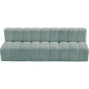  Manufacturer Color_Mint -- Arc 89.5" Mint Vegan Leather Upholstered 3 pc Modular Sectional IMAGE 4