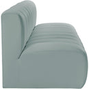  Manufacturer Color_Mint -- Arc 89.5" Mint Vegan Leather Upholstered 3 pc Modular Sectional IMAGE 5