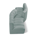 Manufacturer Color_Mint -- Arc 108" Mint Vegan Leather Upholstered 4 pc Modular Sectional IMAGE 1