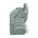 Meridian Arc Mint Green Vegan Leather 4 pc Modular Sectional IMAGE 1