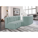 Manufacturer Color_Mint -- Arc 108" Mint Vegan Leather Upholstered 4 pc Modular Sectional IMAGE 2