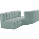  Manufacturer Color_Mint -- Arc 108" Mint Vegan Leather Upholstered 4 pc Modular Sectional IMAGE 3