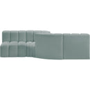  Manufacturer Color_Mint -- Arc 108" Mint Vegan Leather Upholstered 4 pc Modular Sectional IMAGE 5