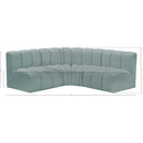  Manufacturer Color_Mint -- Arc 103" Mint Vegan Leather Upholstered 4 pc Modular Sectional IMAGE 11