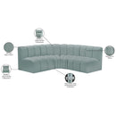  Manufacturer Color_Mint -- Arc 103" Mint Vegan Leather Upholstered 4 pc Modular Sectional IMAGE 12