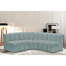  Manufacturer Color_Mint -- Arc 103" Mint Vegan Leather Upholstered 4 pc Modular Sectional IMAGE 2
