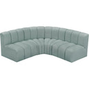  Manufacturer Color_Mint -- Arc 103" Mint Vegan Leather Upholstered 4 pc Modular Sectional IMAGE 3