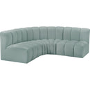  Manufacturer Color_Mint -- Arc 103" Mint Vegan Leather Upholstered 4 pc Modular Sectional IMAGE 4
