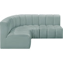  Manufacturer Color_Mint -- Arc 103" Mint Vegan Leather Upholstered 4 pc Modular Sectional IMAGE 5