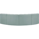  Manufacturer Color_Mint -- Arc 103" Mint Vegan Leather Upholstered 4 pc Modular Sectional IMAGE 6