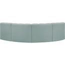 Meridian Arc Mint Green Vegan Leather 4 pc Modular Sectional IMAGE 6