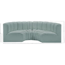  Manufacturer Color_Mint -- Arc 88" Mint Vegan Leather Upholstered 4 pc Modular Sectional IMAGE 11