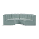  Manufacturer Color_Mint -- Arc 88" Mint Vegan Leather Upholstered 4 pc Modular Sectional IMAGE 1