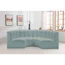  Manufacturer Color_Mint -- Arc 88" Mint Vegan Leather Upholstered 4 pc Modular Sectional IMAGE 2
