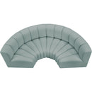 Meridian Arc Mint Green Vegan Leather 4 pc Modular Sectional IMAGE 3