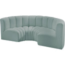  Manufacturer Color_Mint -- Arc 88" Mint Vegan Leather Upholstered 4 pc Modular Sectional IMAGE 4