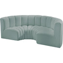 Meridian Arc Mint Green Vegan Leather 4 pc Modular Sectional IMAGE 4
