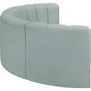  Manufacturer Color_Mint -- Arc 88" Mint Vegan Leather Upholstered 4 pc Modular Sectional IMAGE 5