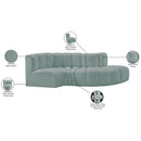  Manufacturer Color_Mint -- Arc 104" Mint Vegan Leather Upholstered 4 pc Modular Sectional IMAGE 11