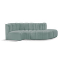  Manufacturer Color_Mint -- Arc 104" Mint Vegan Leather Upholstered 4 pc Modular Sectional IMAGE 1