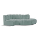 Meridian Arc Mint Green Vegan Leather 4 pc Modular Sectional IMAGE 1