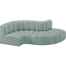  Manufacturer Color_Mint -- Arc 104" Mint Vegan Leather Upholstered 4 pc Modular Sectional IMAGE 3