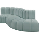  Manufacturer Color_Mint -- Arc 104" Mint Vegan Leather Upholstered 4 pc Modular Sectional IMAGE 4