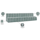  Manufacturer Color_Mint -- Arc 119" Mint Vegan Leather Upholstered 4 pc Modular Sectional IMAGE 12