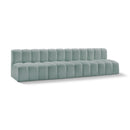 Meridian Arc Mint Green Vegan Leather 4 pc Modular Sectional IMAGE 1