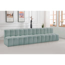 Meridian Arc Mint Green Vegan Leather 4 pc Modular Sectional IMAGE 2