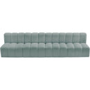  Manufacturer Color_Mint -- Arc 119" Mint Vegan Leather Upholstered 4 pc Modular Sectional IMAGE 4