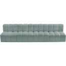 Meridian Arc Mint Green Vegan Leather 4 pc Modular Sectional IMAGE 4