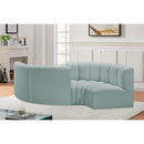  Manufacturer Color_Mint -- Arc 102" Mint Vegan Leather Upholstered 4 pc Modular Sectional IMAGE 2