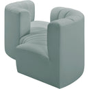  Manufacturer Color_Mint -- Arc 102" Mint Vegan Leather Upholstered 4 pc Modular Sectional IMAGE 5
