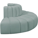  Manufacturer Color_Mint -- Arc 90" Mint Vegan Leather Upholstered 4 pc Modular Sectional IMAGE 5