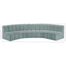 Meridian Arc Mint Green Vegan Leather 5 pc Modular Sectional IMAGE 11