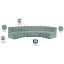  Manufacturer Color_Mint -- Arc 133" Mint Vegan Leather Upholstered 5 pc Modular Sectional IMAGE 12
