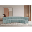  Manufacturer Color_Mint -- Arc 133" Mint Vegan Leather Upholstered 5 pc Modular Sectional IMAGE 2