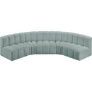  Manufacturer Color_Mint -- Arc 133" Mint Vegan Leather Upholstered 5 pc Modular Sectional IMAGE 3