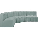  Manufacturer Color_Mint -- Arc 133" Mint Vegan Leather Upholstered 5 pc Modular Sectional IMAGE 4