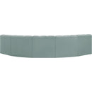  Manufacturer Color_Mint -- Arc 133" Mint Vegan Leather Upholstered 5 pc Modular Sectional IMAGE 6