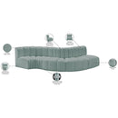  Manufacturer Color_Mint -- Arc 122" Mint Vegan Leather Upholstered 5 pc Modular Sectional IMAGE 12
