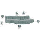 Meridian Arc Mint Green Vegan Leather 5 pc Modular Sectional IMAGE 12