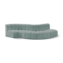  Manufacturer Color_Mint -- Arc 122" Mint Vegan Leather Upholstered 5 pc Modular Sectional IMAGE 1