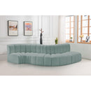  Manufacturer Color_Mint -- Arc 122" Mint Vegan Leather Upholstered 5 pc Modular Sectional IMAGE 2