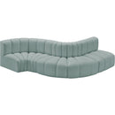 Meridian Arc Mint Green Vegan Leather 5 pc Modular Sectional IMAGE 3