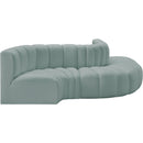  Manufacturer Color_Mint -- Arc 122" Mint Vegan Leather Upholstered 5 pc Modular Sectional IMAGE 5