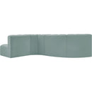 Meridian Arc Mint Green Vegan Leather 5 pc Modular Sectional IMAGE 6